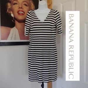 Banana Republic Dress, Women's Size 8, Black/White Striped